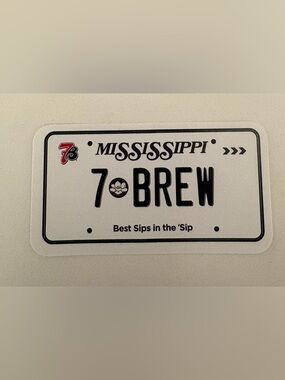 7 Brew License Plate Sticker - Mississippi